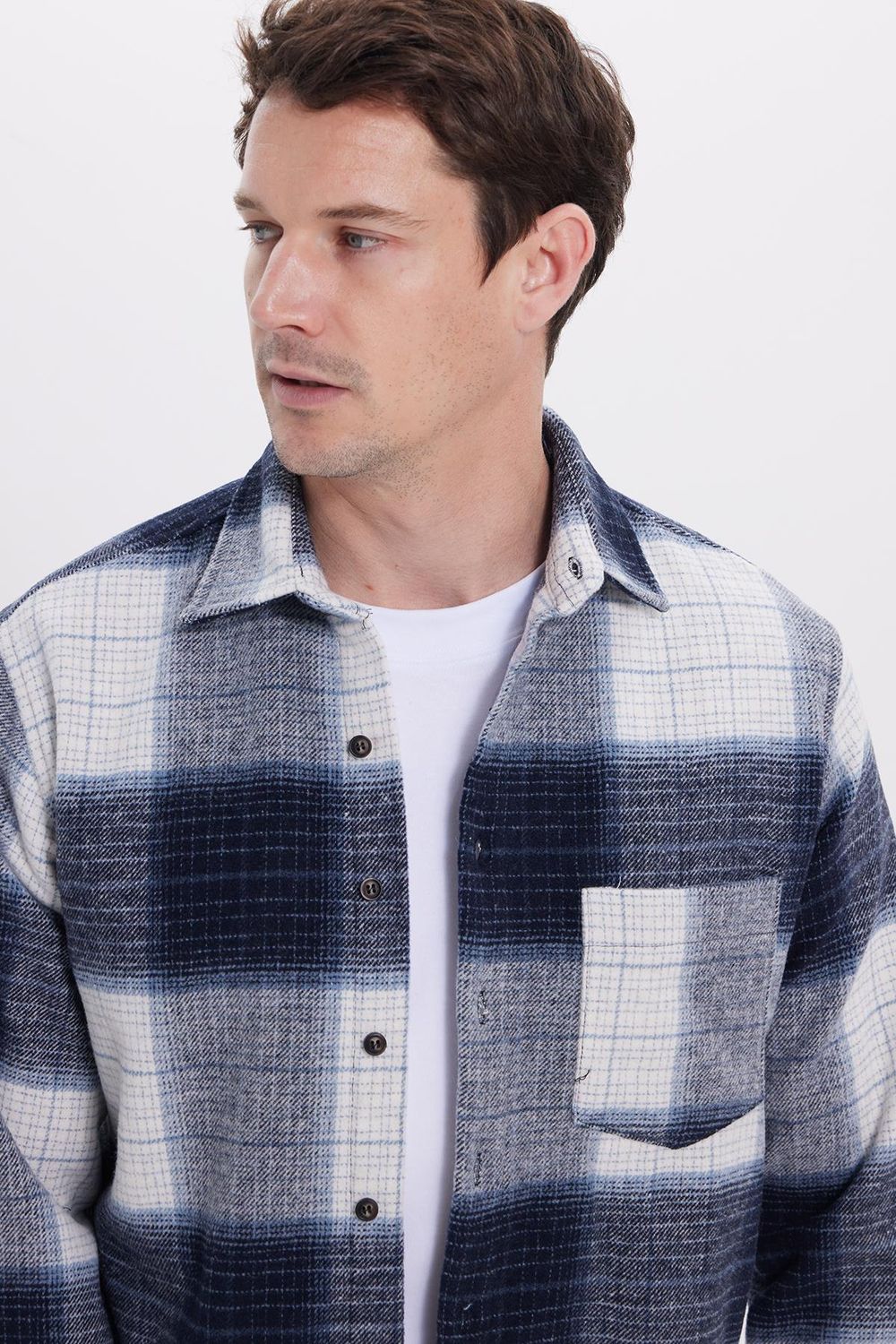 Erkek Regular Fit Rahat Kesim Kışlık Kareli Oduncu Gömlek