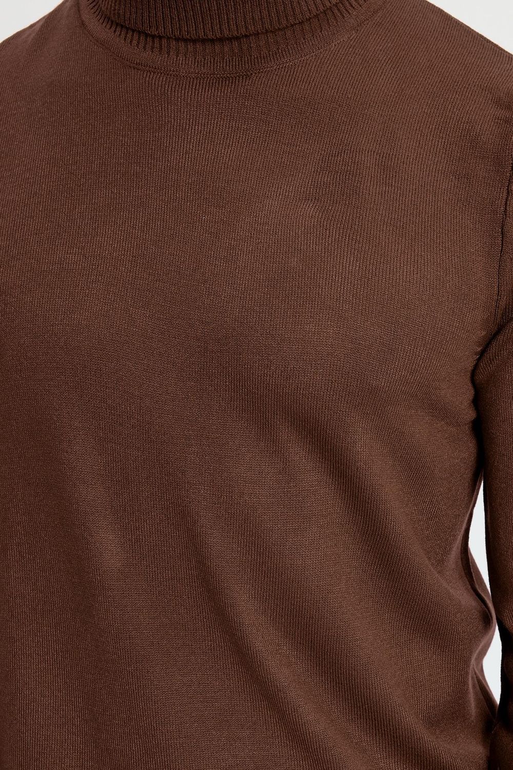 Slim Fit Dar Kesim Tam Balikcı Yaka Tüylenmeyen Yumuşak Dokulu Erkek Kazak