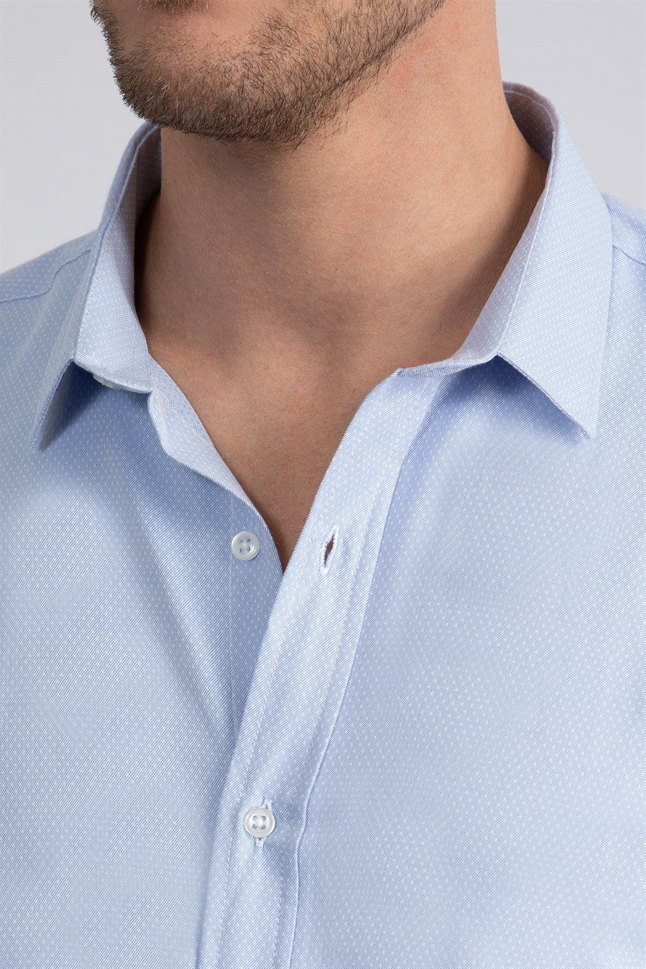 Modern Slim Fit Dar Kesim Armürlü Erkek Gömlek