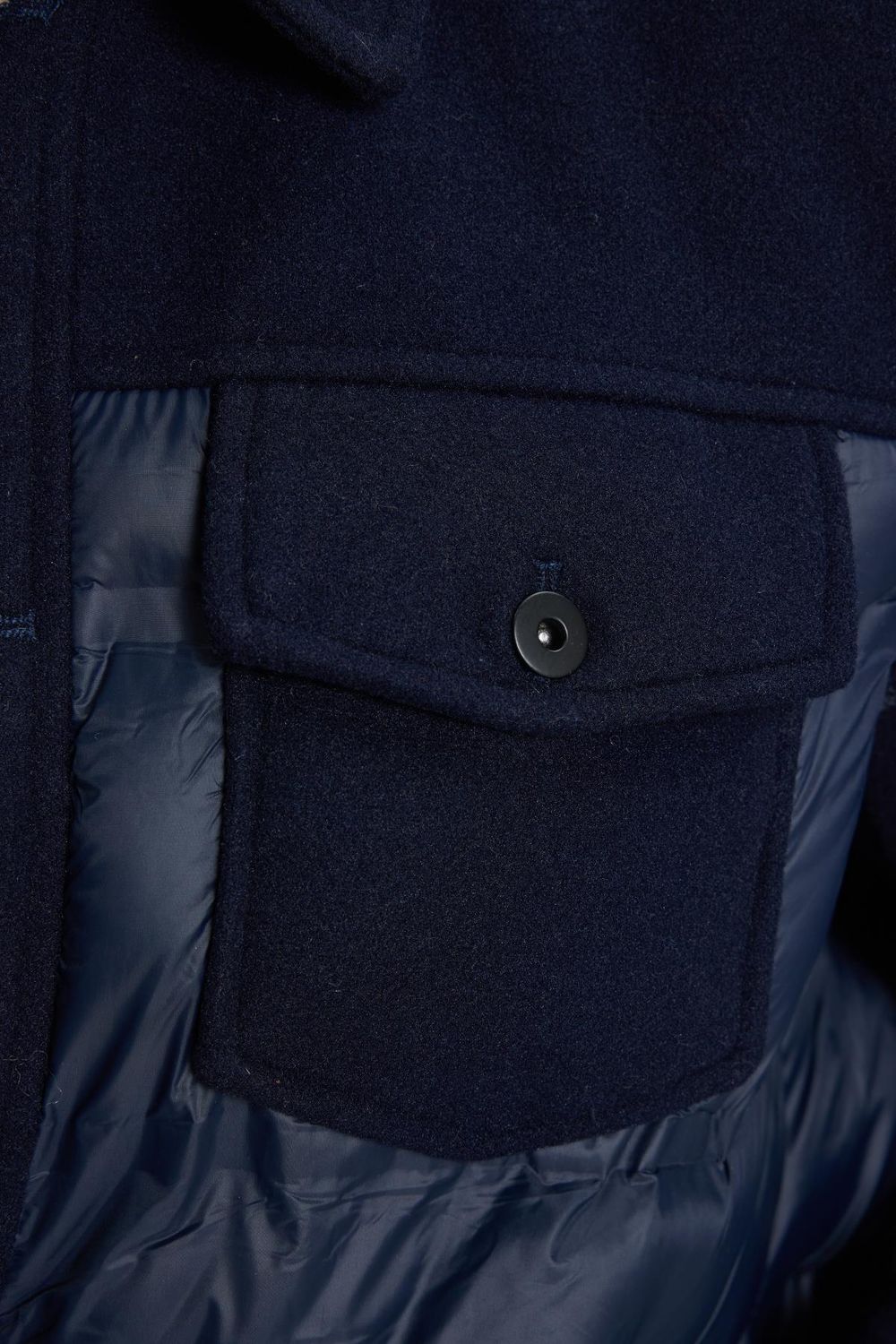 Erkek Regular Fit Klasik Kesim Çift Cepli Klasik Yaka Lacivert Kaşe Mont