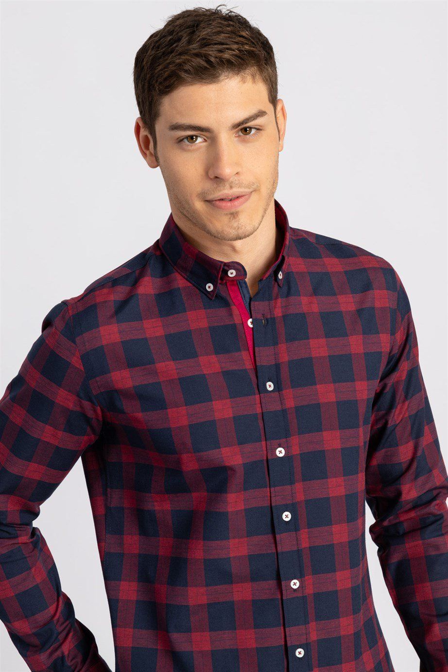 SLIM FIT LONG SLV CHECK AZTEC  GÖMLEK SLIM FIT CHECKED