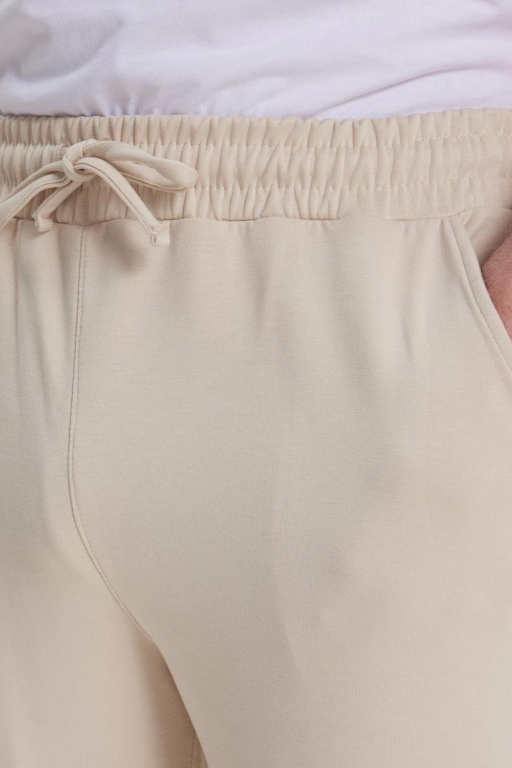 Erkek Slim Fit Dar Kesim Beli Bağcıklı 3 Cepli Geniş Paça Kemik Eşofman Altı