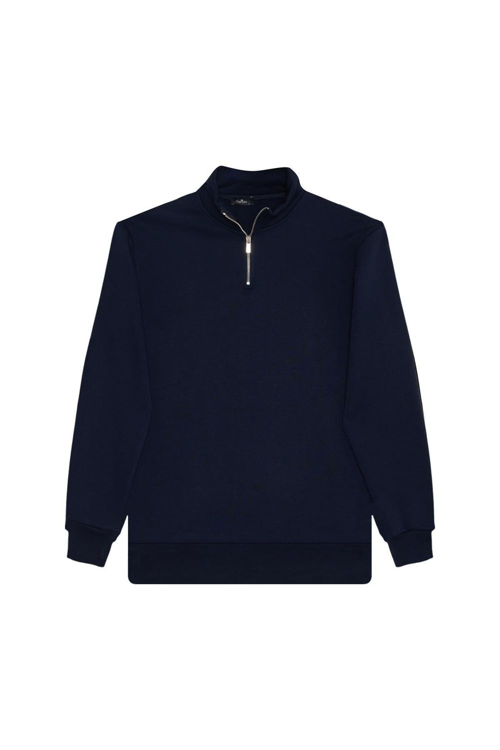 Unisex 3'lü Paket Lacivert-Kahverengi-Yeşil Relax Fit Pamuklu Yarım Fermuarlı Dik Yaka Sweatshirt