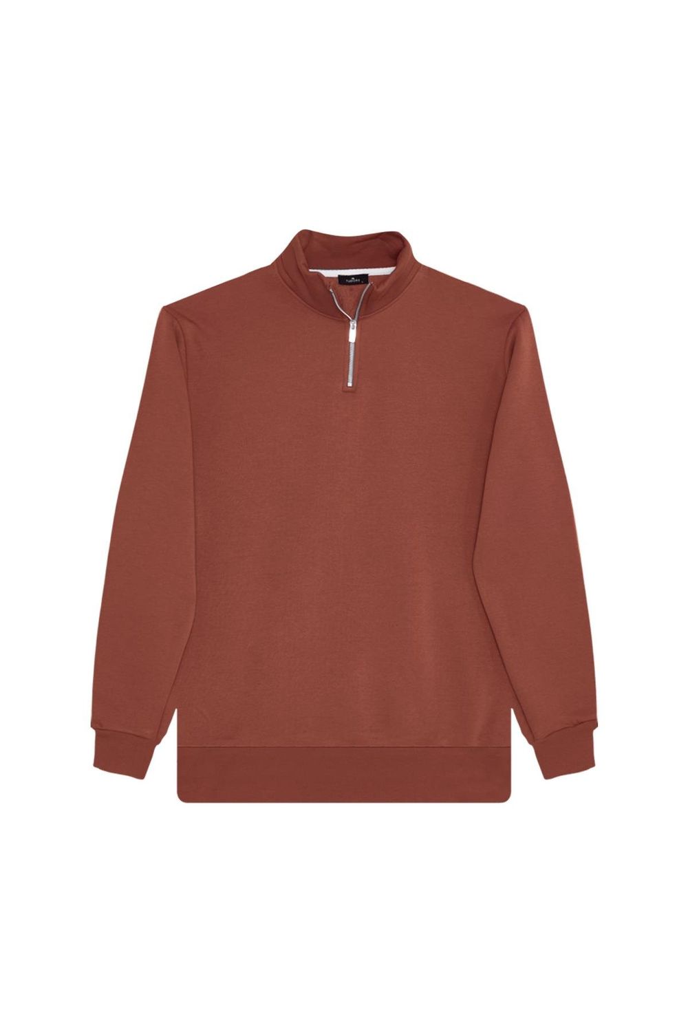 Unisex 3'lü Paket Lacivert-Kahverengi-Yeşil Relax Fit Pamuklu Yarım Fermuarlı Dik Yaka Sweatshirt