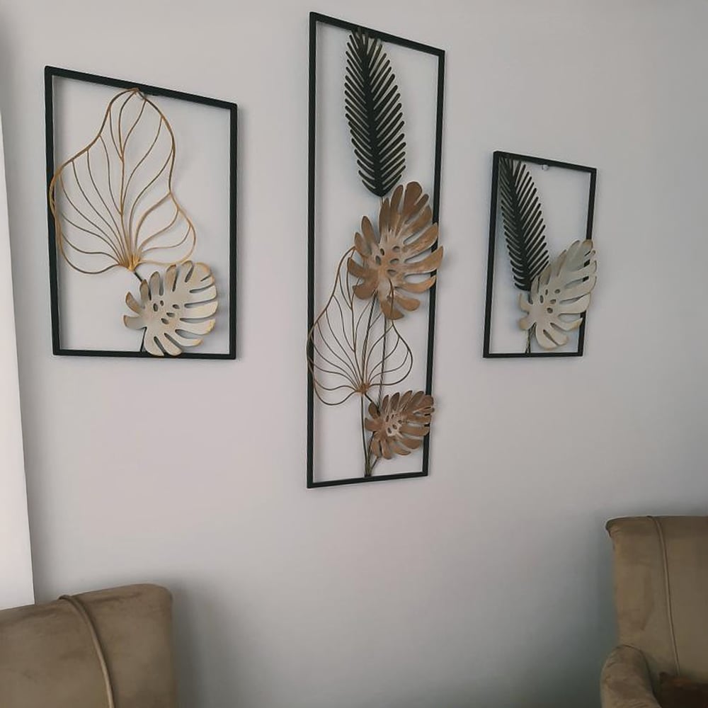 Çınar K. İçin Özelleştirilmiş İki Parça 32x45 cm Özel Ölçü Metal Yapraklı Duvar Dekoru