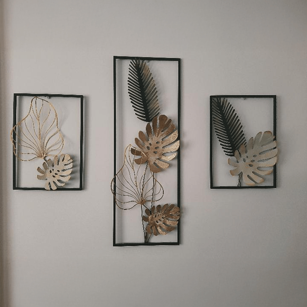 Çınar K. İçin Özelleştirilmiş İki Parça 32x45 cm Özel Ölçü Metal Yapraklı Duvar Dekoru