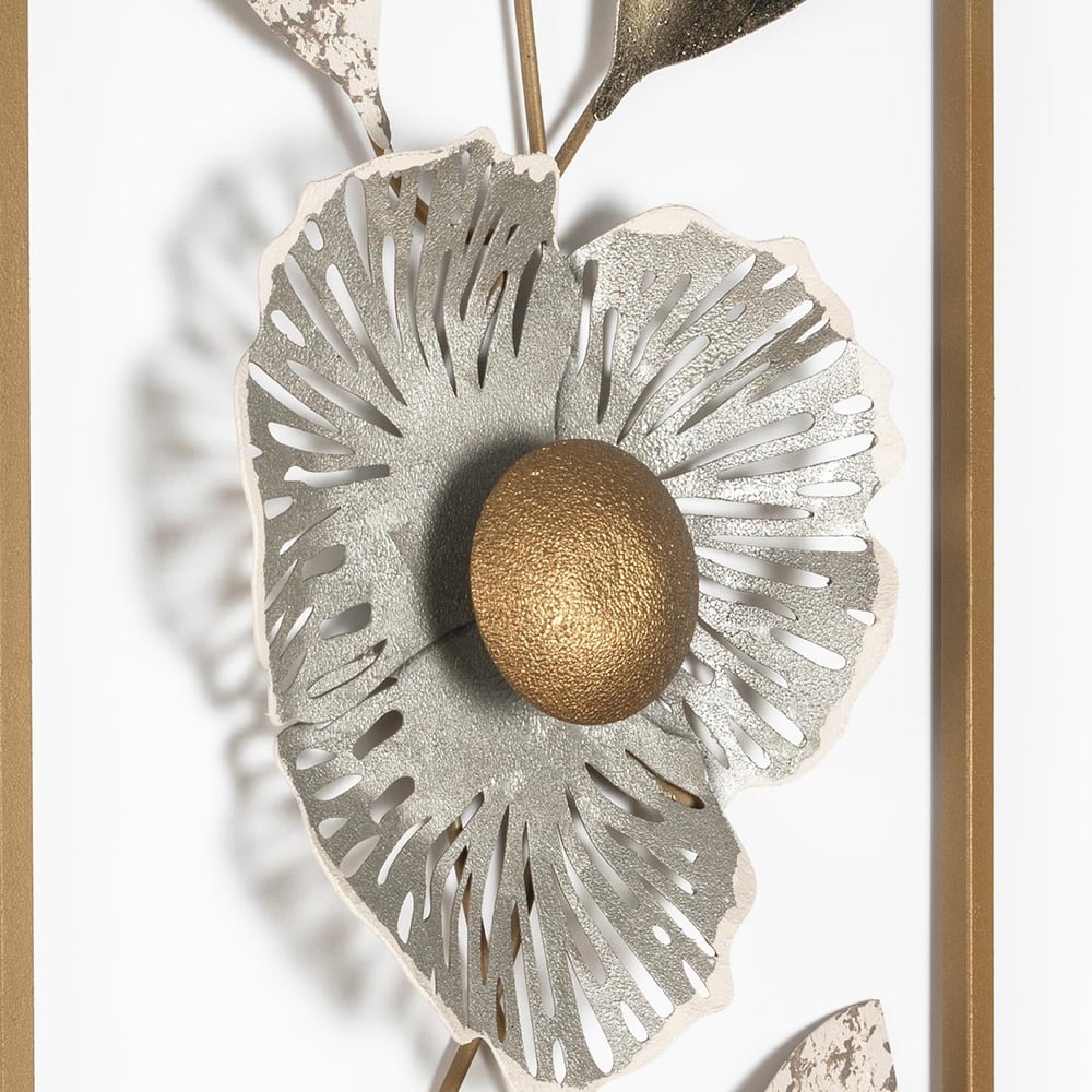 Orchid Çiçek Motifli Yaldızlı Metal Tablo, Yeni Nesil Duvar Süsü, Yeni Ev Hediyesi Duvar Dekoru