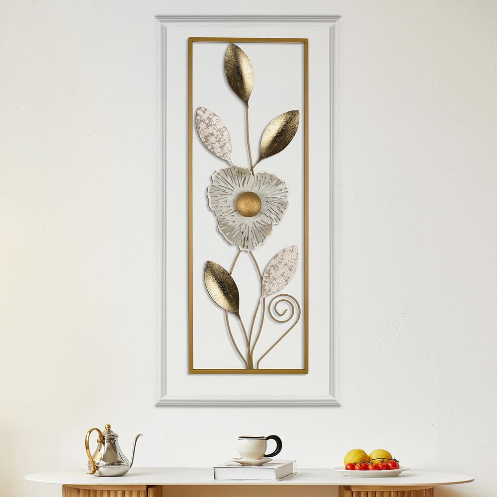 Orchid Çiçek Motifli Yaldızlı Metal Tablo, Yeni Nesil Duvar Süsü, Yeni Ev Hediyesi Duvar Dekoru