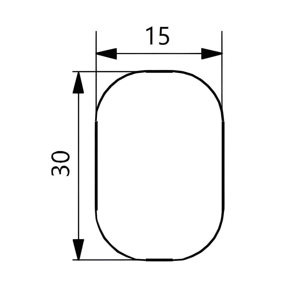 KANCA Metal Askı Borusu Oval 30x15 mm 1000 mm Krom
