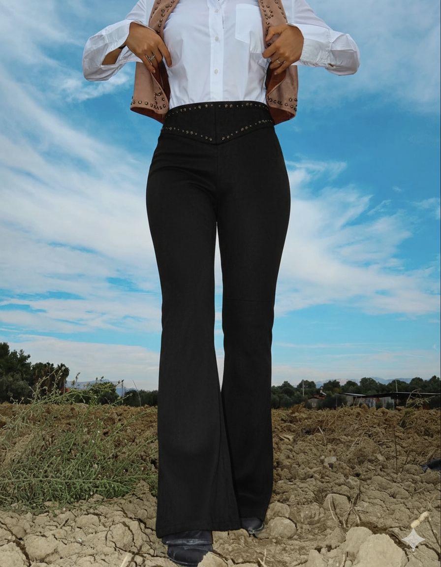 VOLUMEX Zımba Detaylı Suet Pantolon