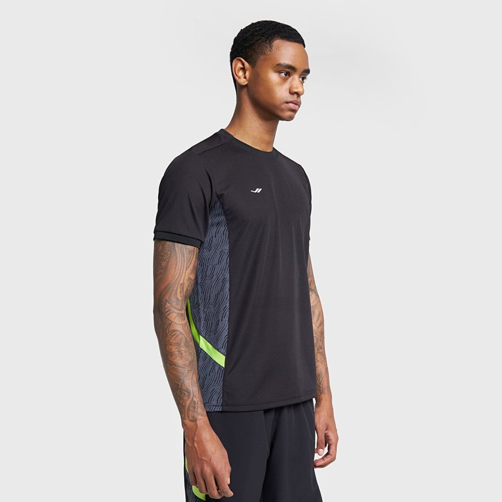 Lescon Erkek Futbol Kısa Kol  Siyah T-Shirt 25B-1038