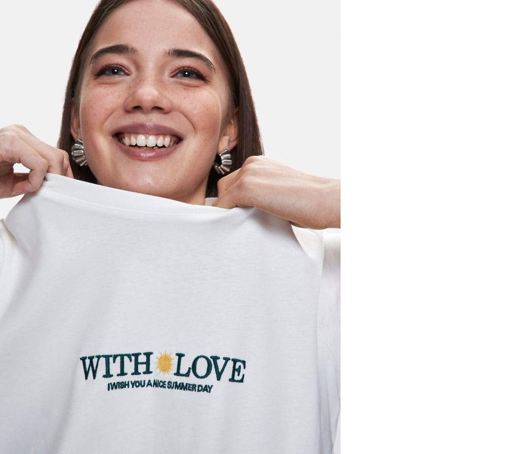 LTB Lohene Gögüste Slogan Nakışlı T-shırt 1226801546089