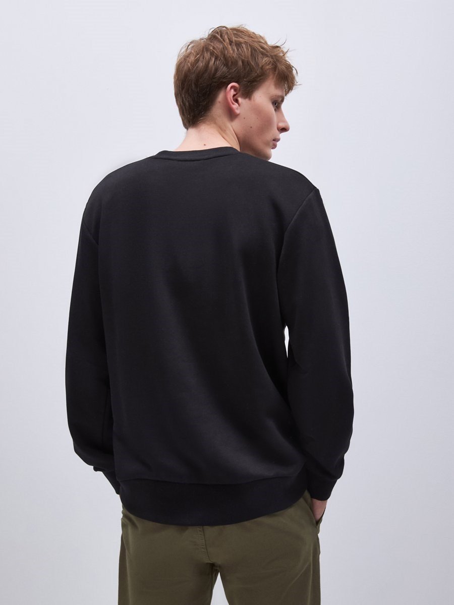 Ltb HOMECE Regular Fit Sign Baskılı Bisiklet Yaka Siyah Sweatshırt