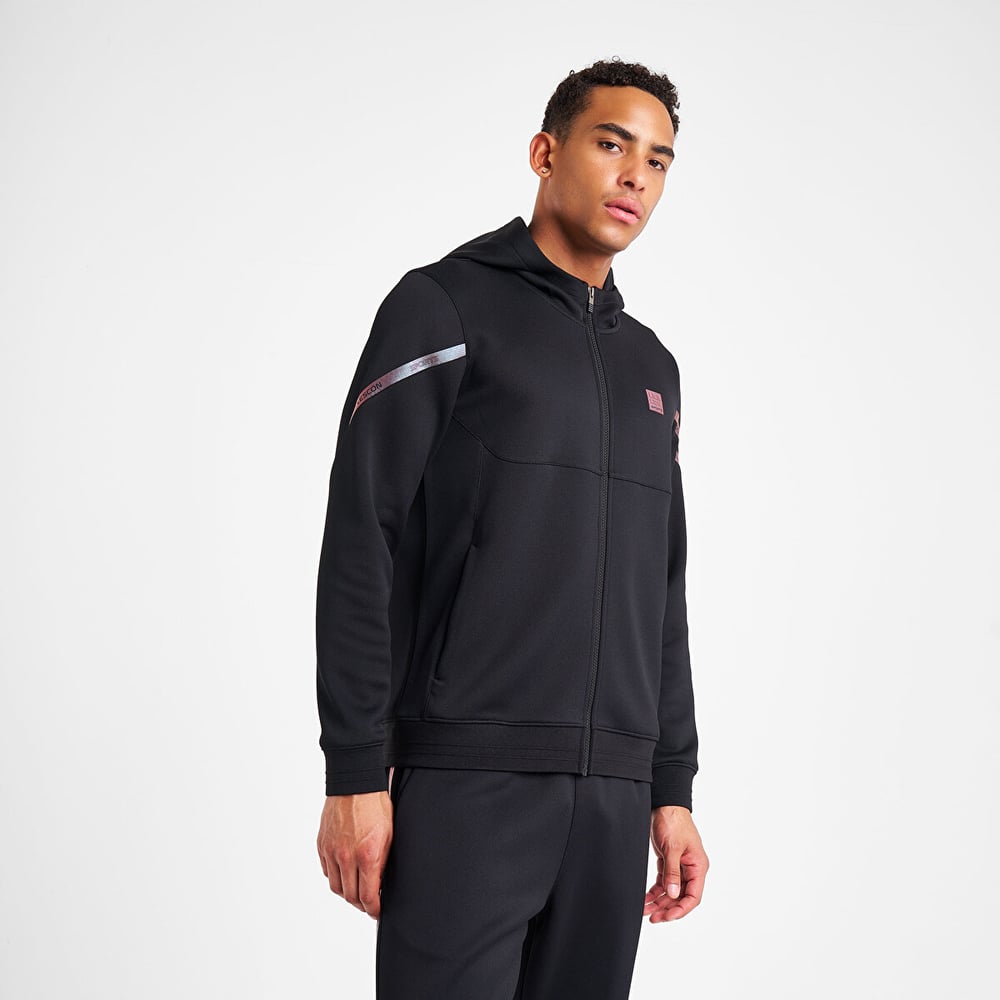 Lescon Erkek Fermuarlı Kapüşonlu Siyah  Sweatshirt 25N-1128