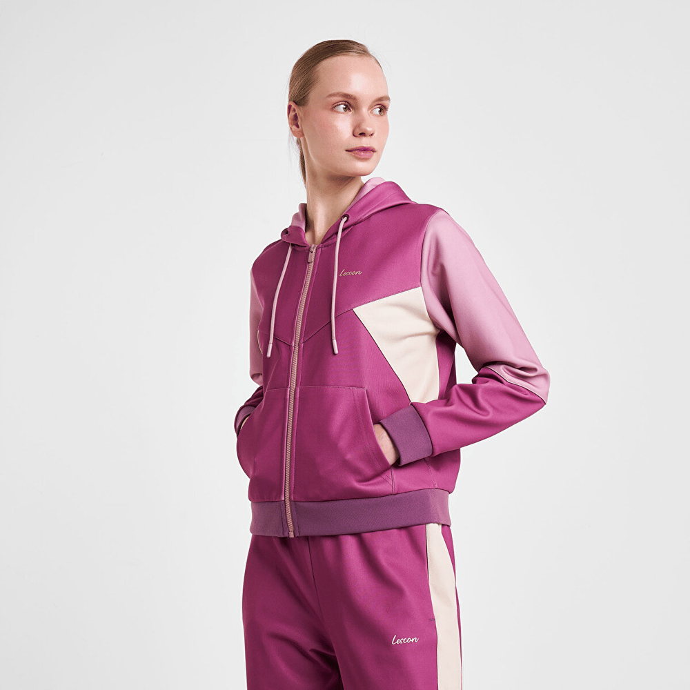 LESCON 25N-2131 Kadın Fermuarlı Kapüşonlu Sweatshirt