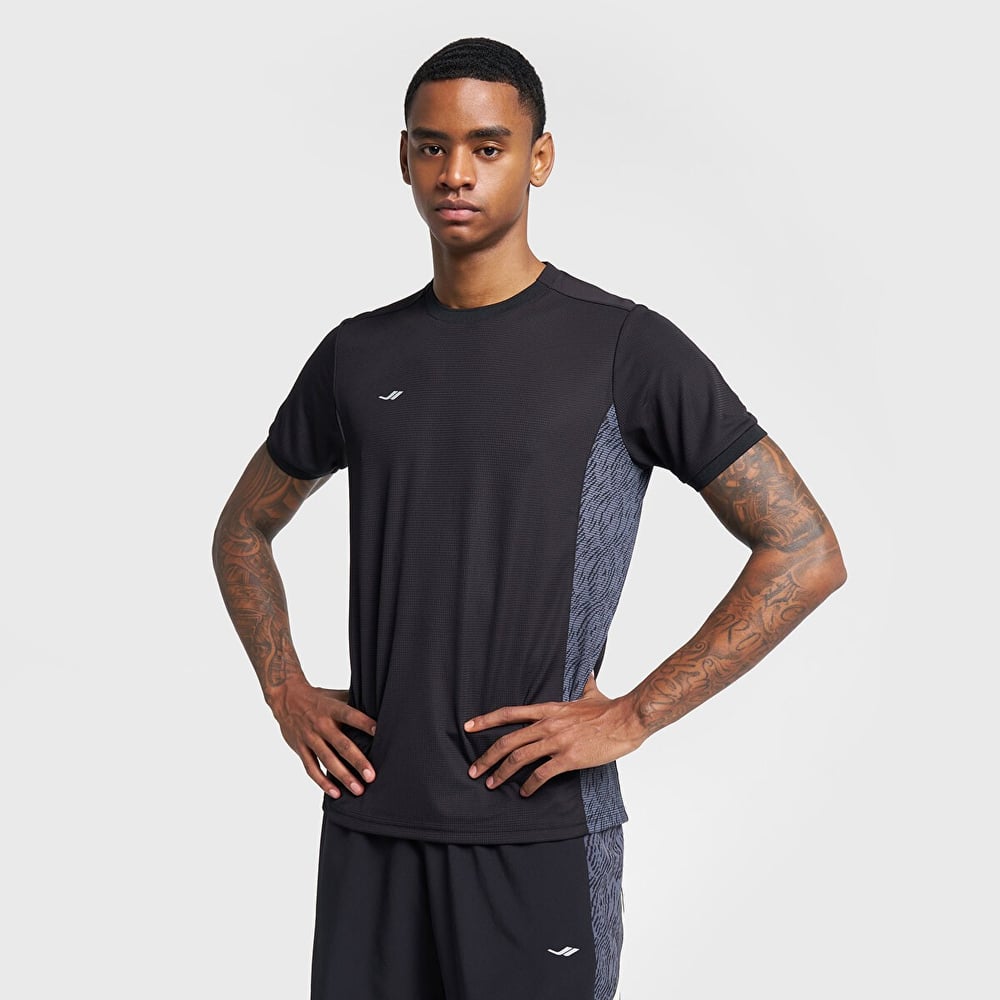 Lescon Erkek Futbol Kısa Kol  Siyah T-Shirt 25B-1038