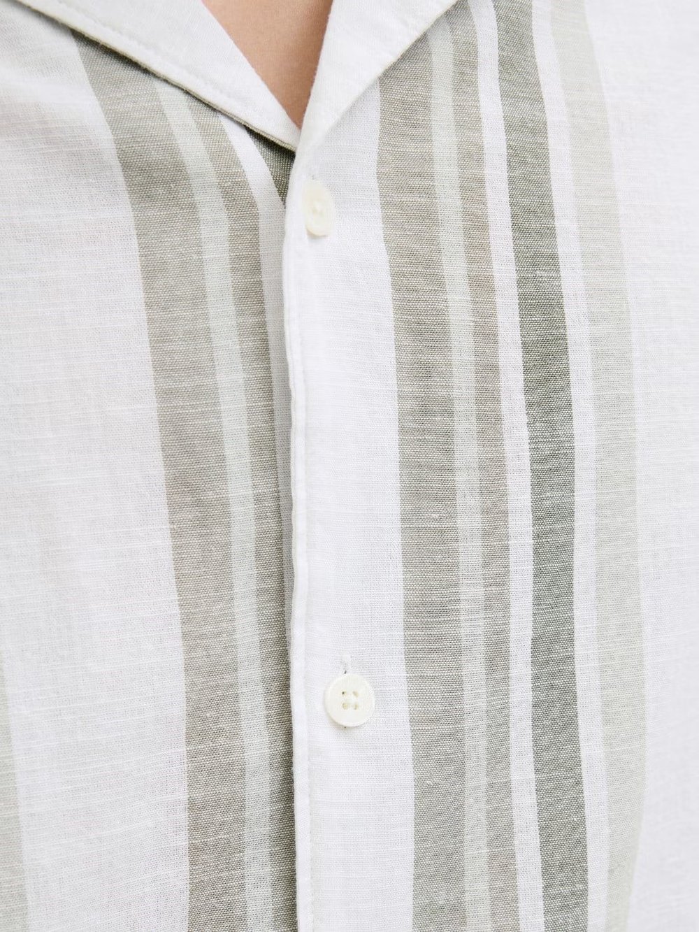Jack & Jones Jprccsummer Stripe Resort S/S Shirt Sn Haki Erkek Kısa Kol Gömlek