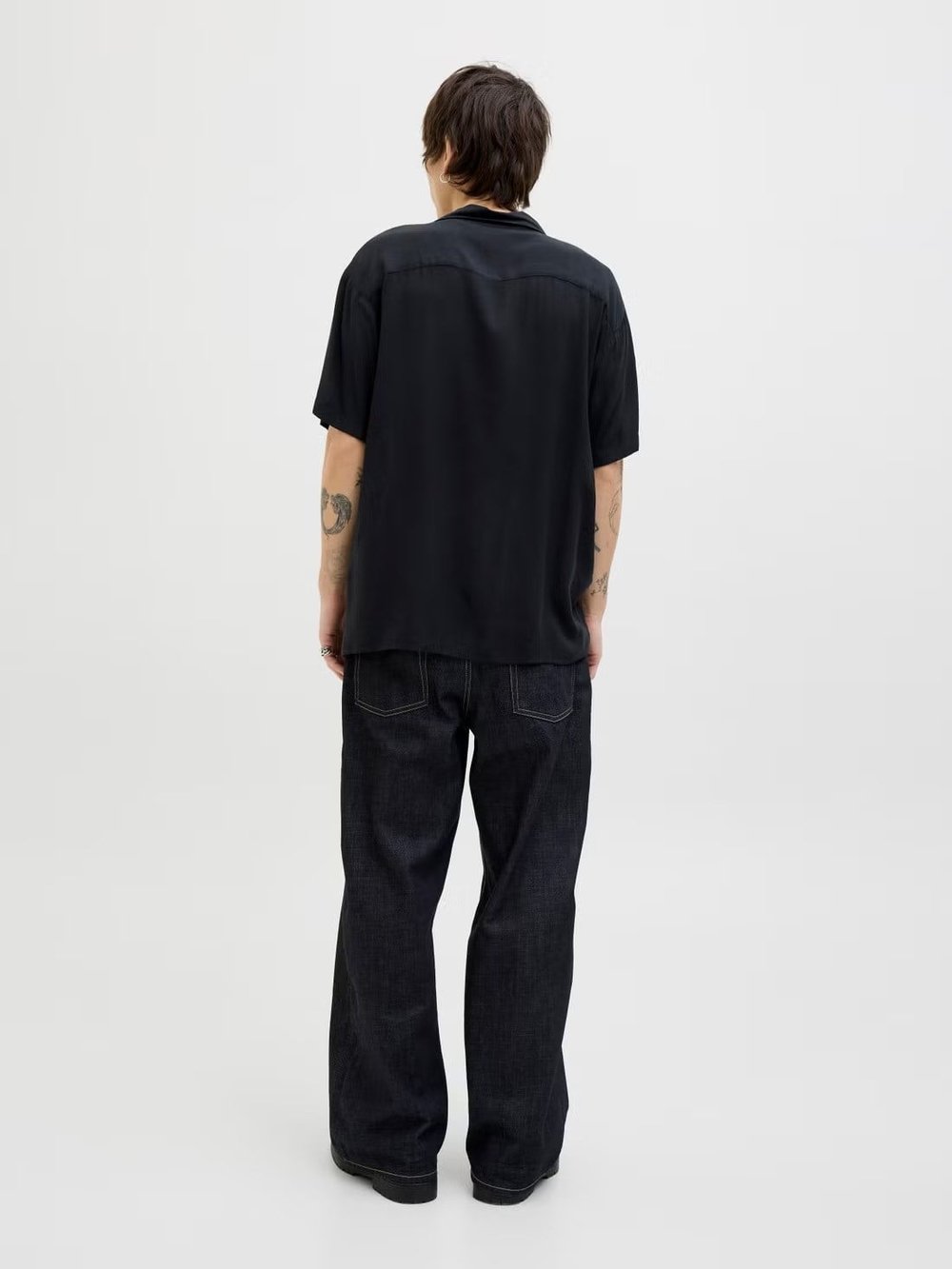 Jack & Jones JJEJEFF SOLID RESORT SHIRT S/S SN Erkek Siyah Gömlek