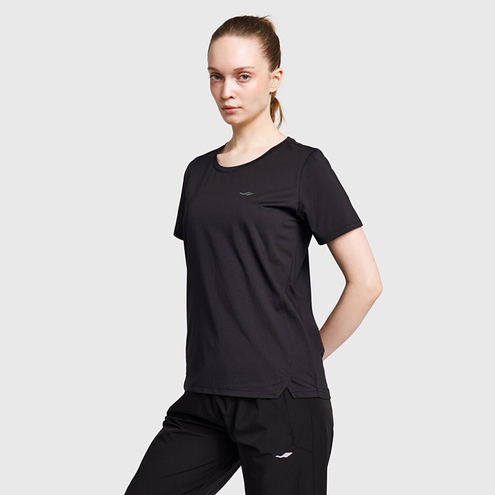 Lescon 26B-2003 Koşu Kısa Kol Siyah T-shirt 26BTBK002003