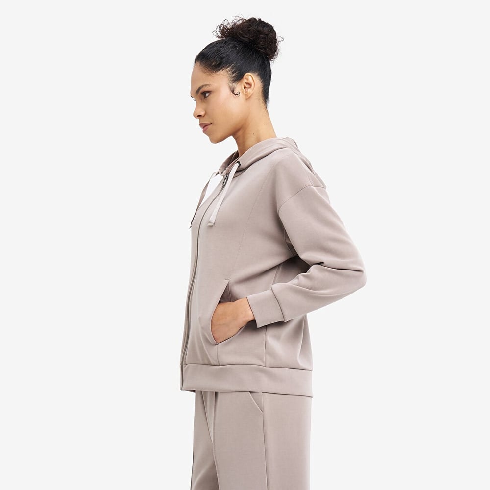 Lescon Kadın Fermuarlı Kapüşonlu Sweatshirt 26N-2103