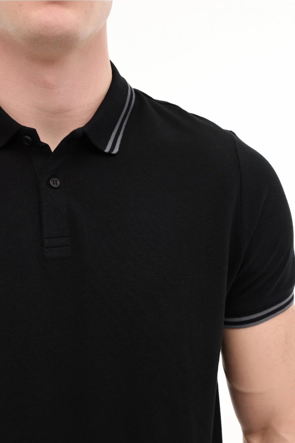 Kinetix MB YK CZ 12BS108 6FX Siyah Erkek Kısa Kollu Polo T-Shırt