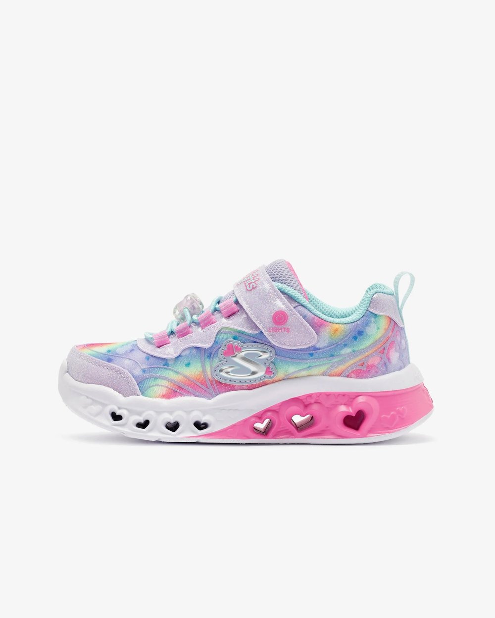 Skechers Flutter Heart Lights Groovy Swirl 303253L LVAQ Büyük Kız Çocuk Mor Işıklı Spor Ayakkabı