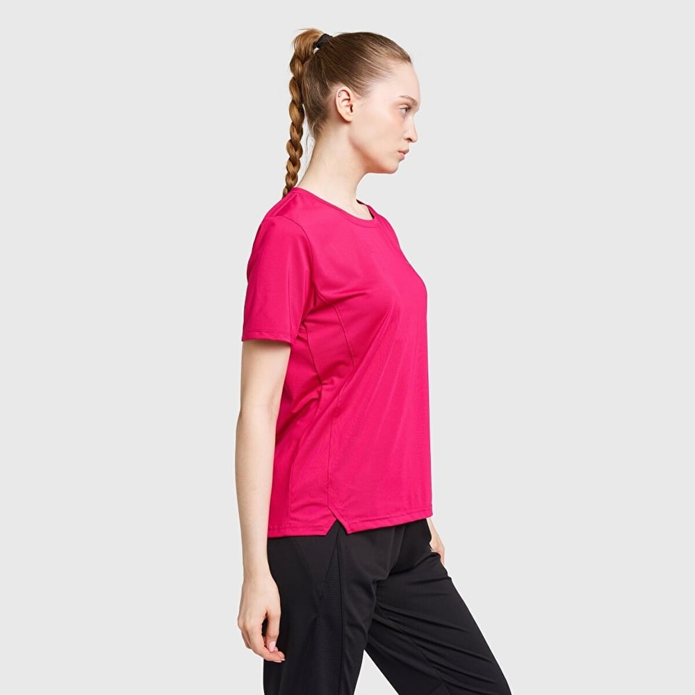 Lescon 26B-2003 Koşu Kısa Kol Fuşya T-shirt 26BTBK002003