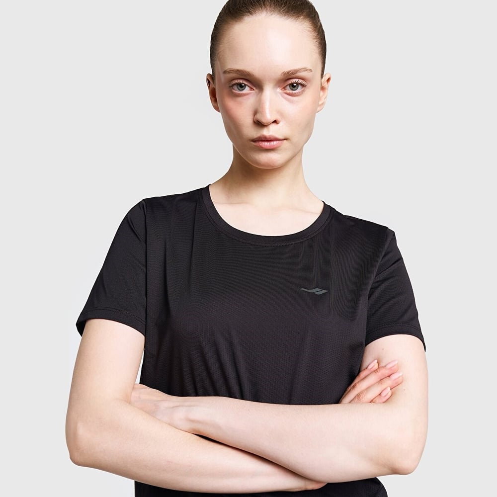 Lescon 26B-2003 Koşu Kısa Kol Siyah T-shirt 26BTBK002003