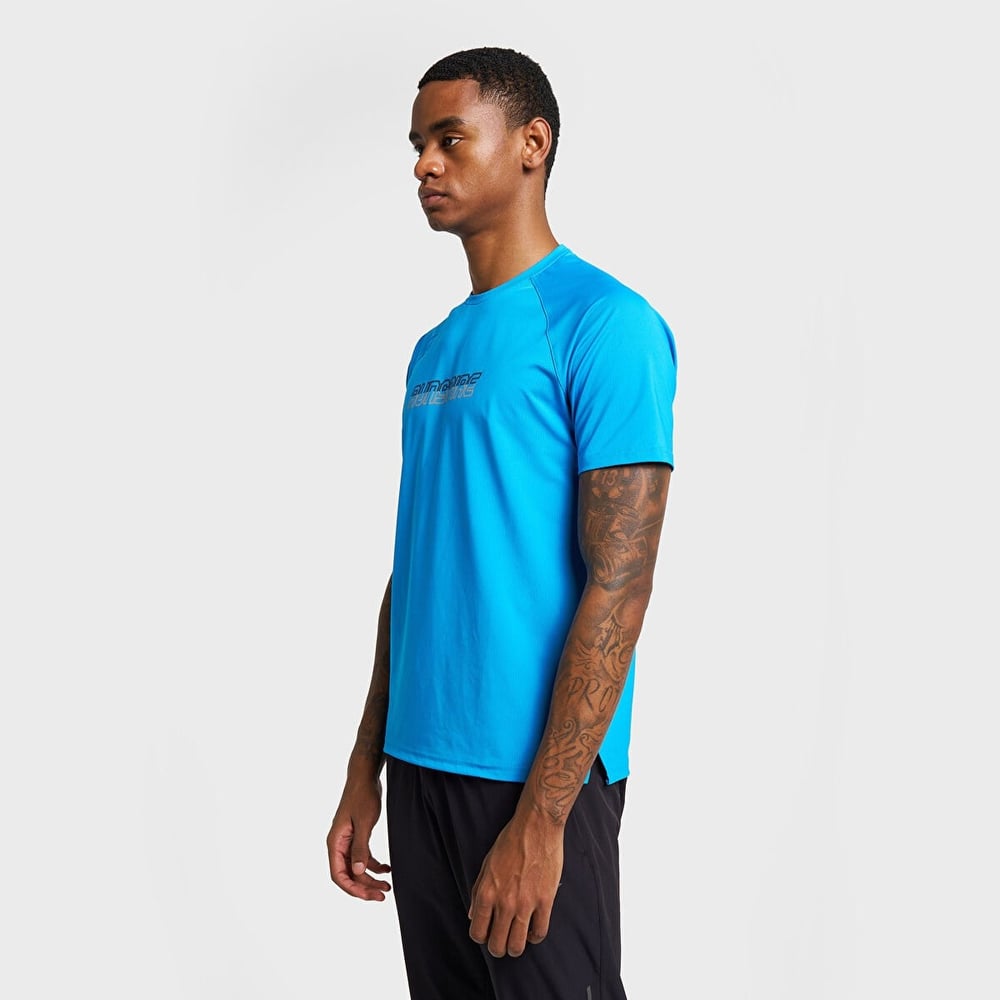 Lescon26B-1013 Koşu Kısa Kol Mavi Erkek T-shirt 26BAEK001013