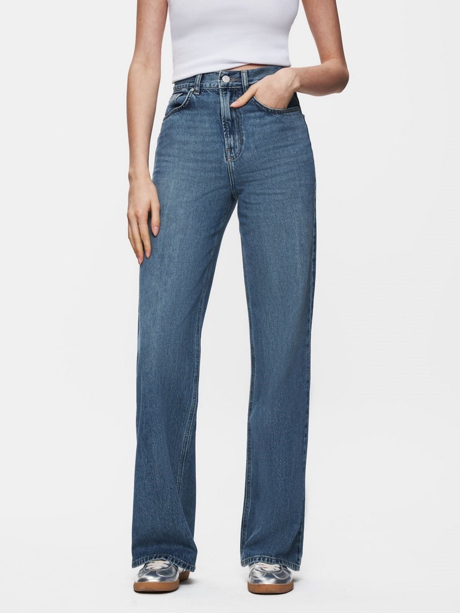 Ltb Vıonne HIGH LORWEN Geniş Paça Yüksek Bel Light indigo Jean Pantolon