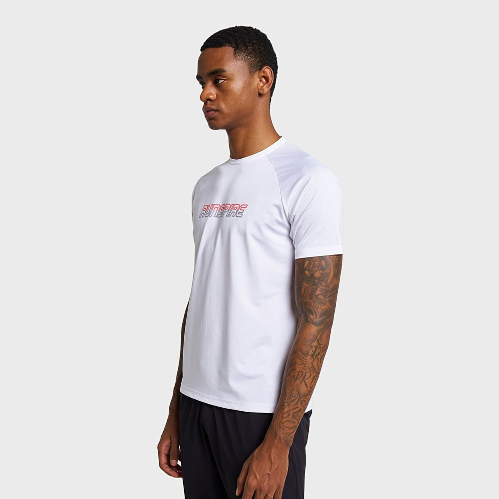 Lescon26B-1013 Koşu Kısa Kol Beyaz Erkek T-shirt 26BAEK001013