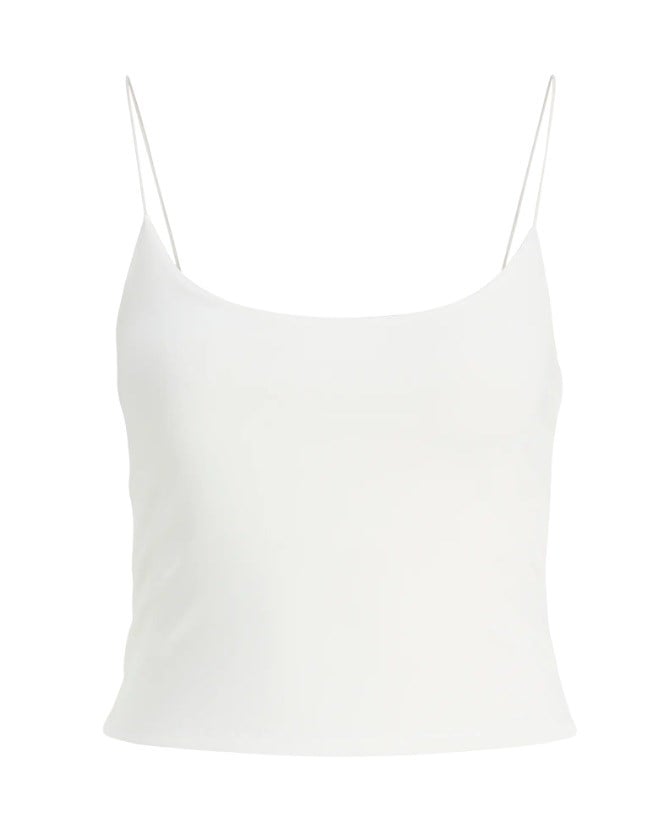 Jack & Jones JXVERONA CROPPED SINGLET JRS RT Beyaz İp Askı Atlet