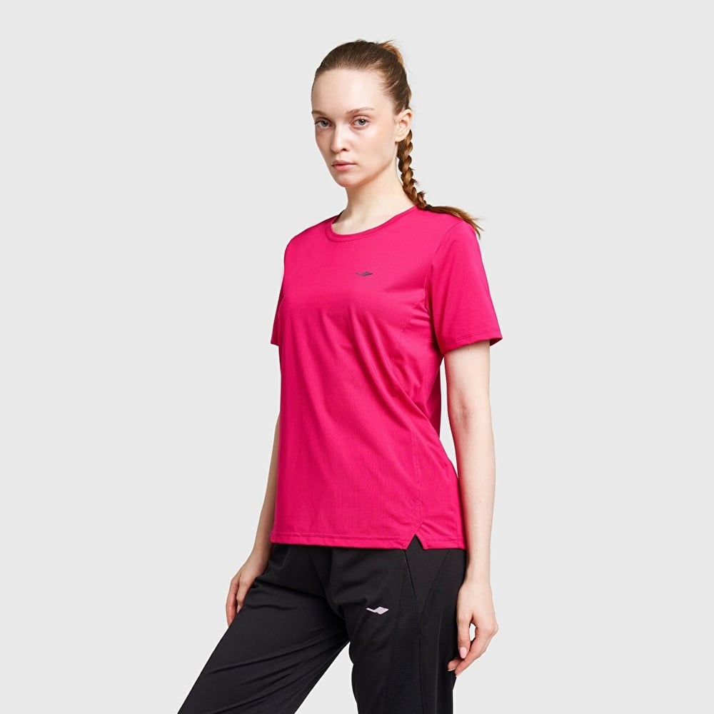 Lescon 26B-2003 Koşu Kısa Kol Fuşya T-shirt 26BTBK002003