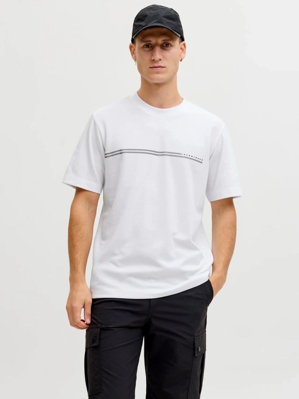 Jack Jones Jcofusıon Erkek Beyaz T-Shirt