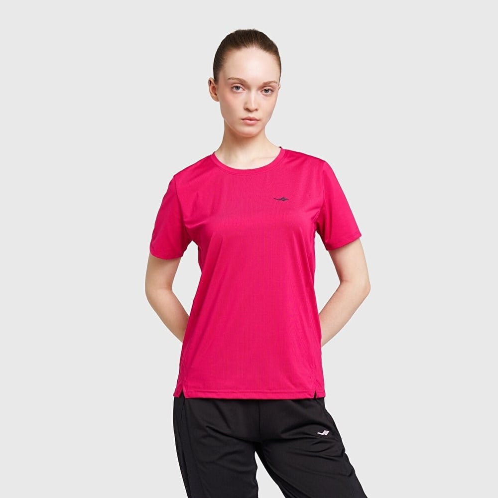 Lescon 26B-2003 Koşu Kısa Kol Fuşya T-shirt 26BTBK002003