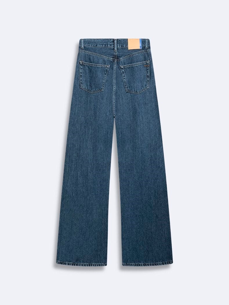 Ltb Vıonne H LOWENA Geniş Paça Yüksek Bel Mid Indigo Jean Pantolon