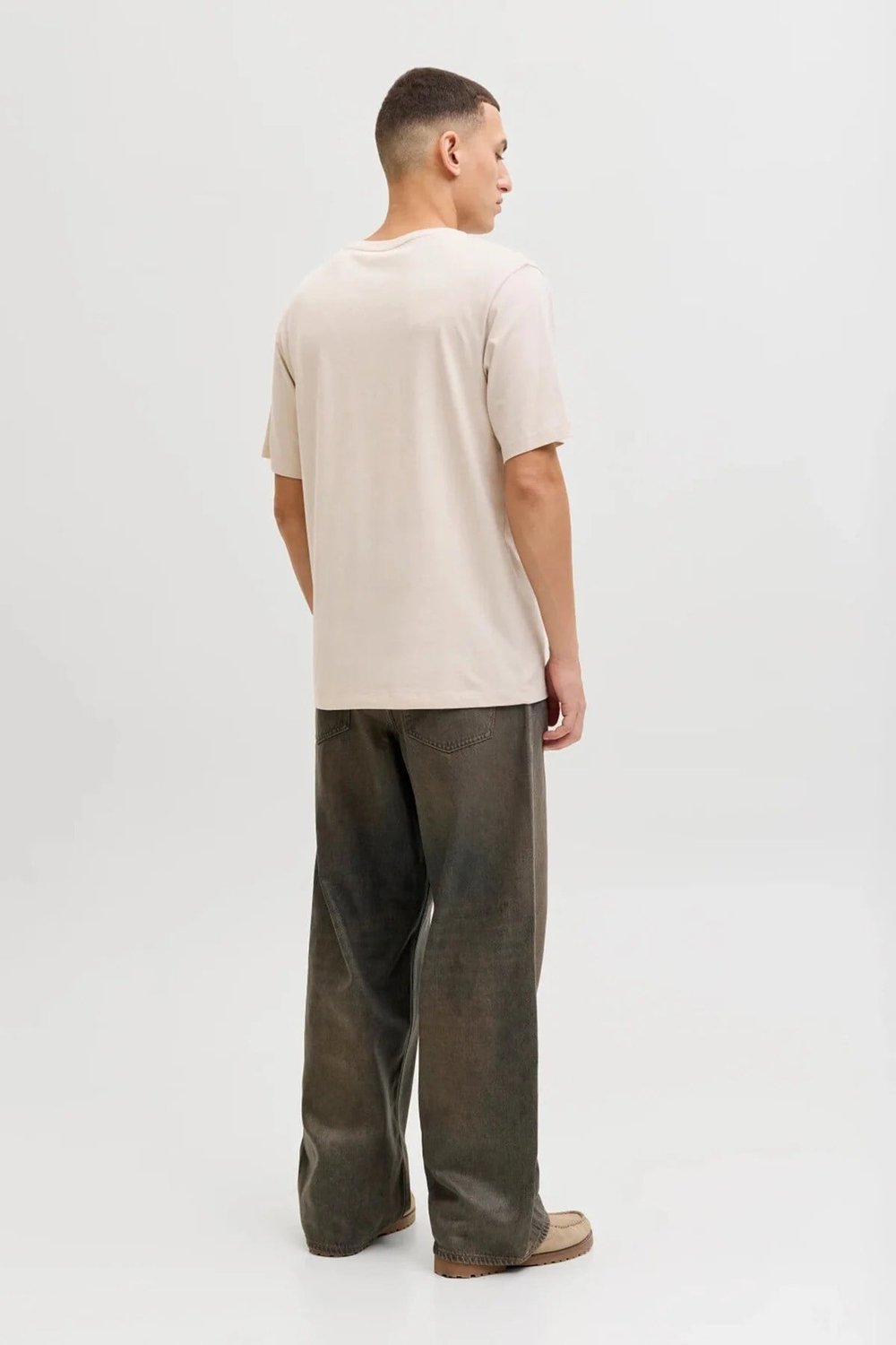 Jack Jones Jjejeff Logo Tee Ss Sn Erkek Bej T-shirt 