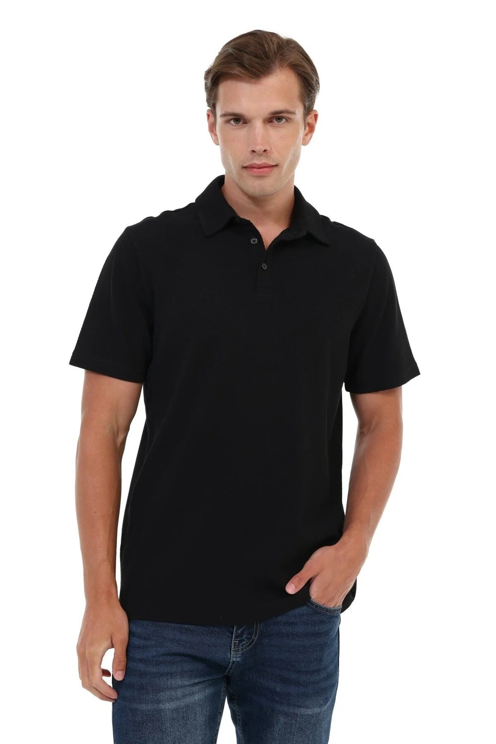 Kinetix MB LEGATO 12BS501 6FX Siyah Erkek Polo Yaka Kısa Kol T-Shirt