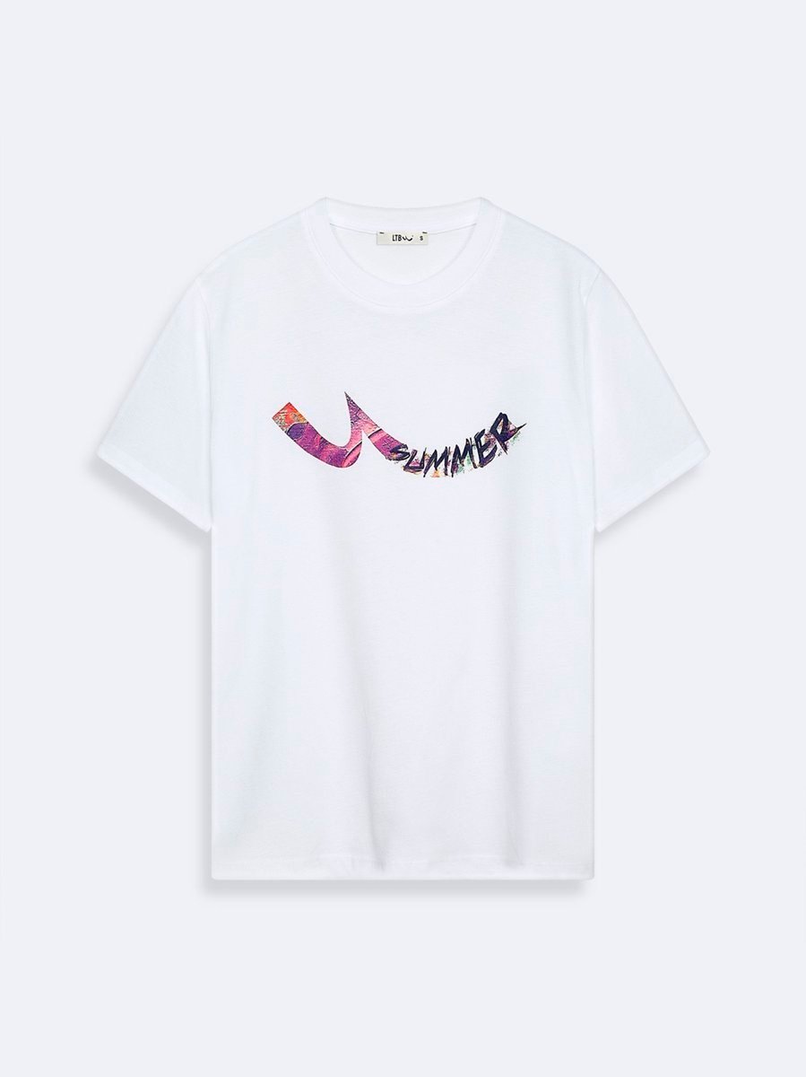 Ltb GONOLA Renkli Logo Baskılı Relaxed Kadın T-shırt