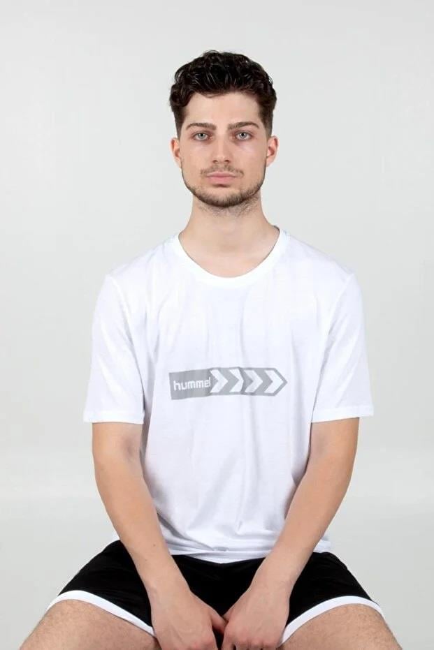 HUMMEL ARMIN COTON  BASIC  LOGO T-SHIRT S/S SİYAH BASKILI T-SHIRT