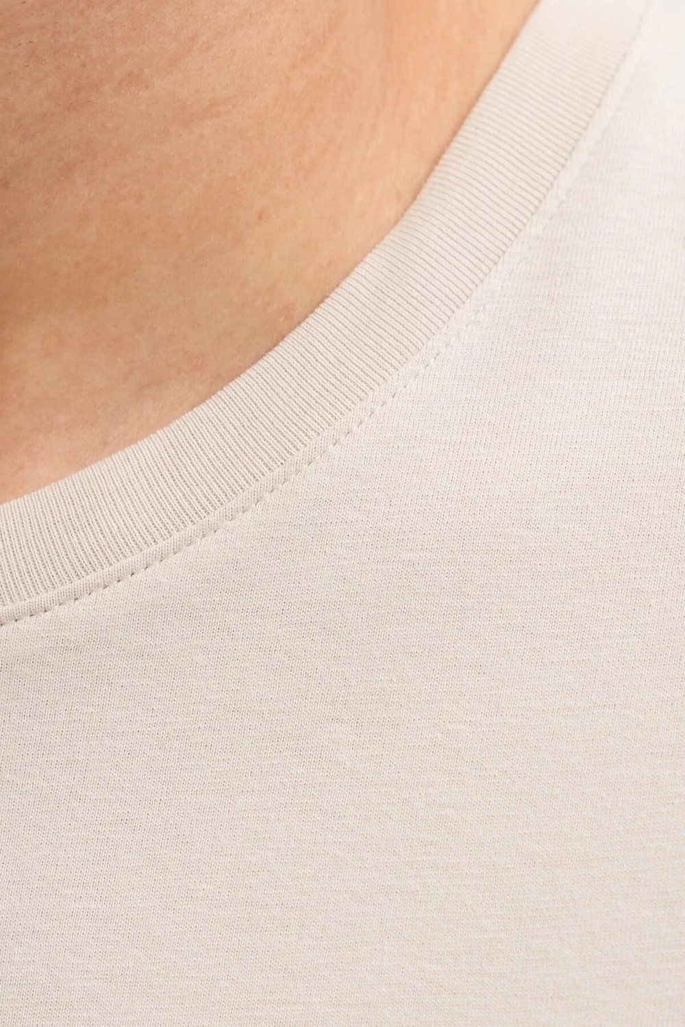 Jack Jones Jjejeff Logo Tee Ss Sn Erkek Bej T-shirt 
