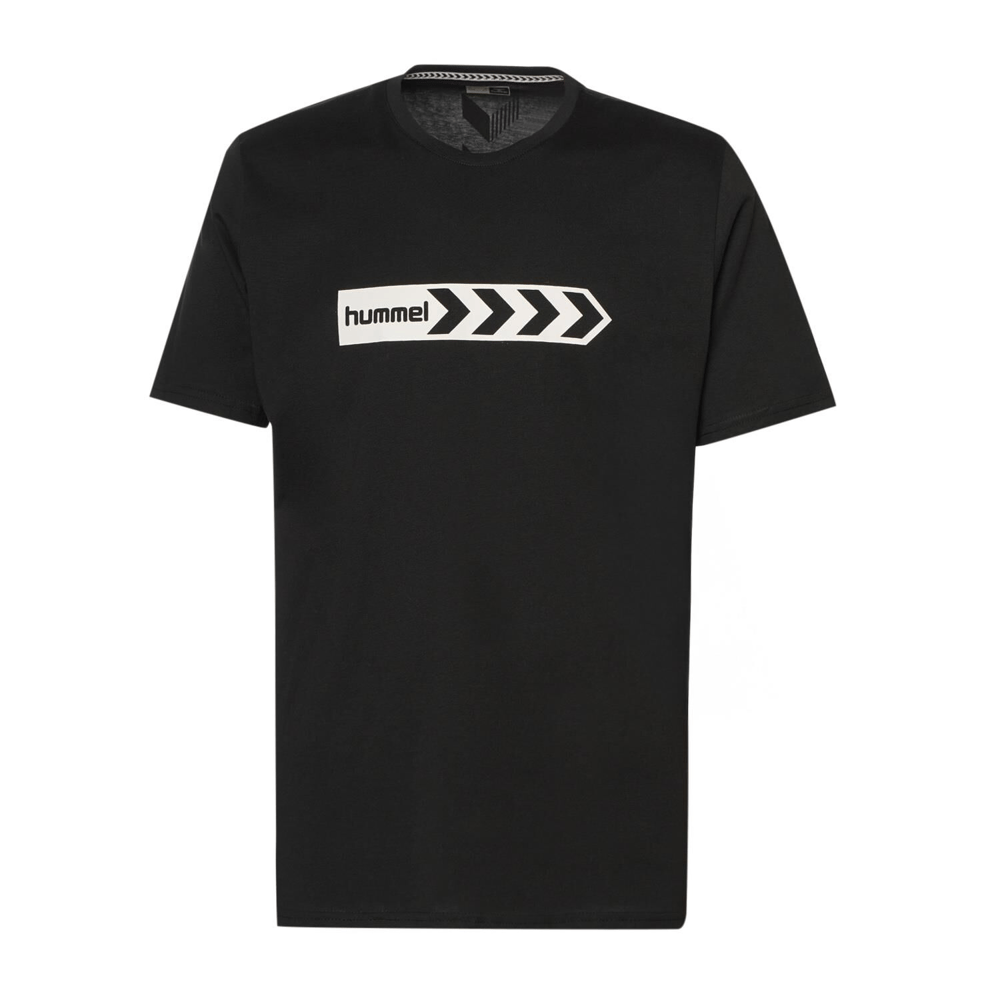 HUMMEL ARMIN COTON  BASIC  LOGO T-SHIRT S/S SİYAH BASKILI T-SHIRT