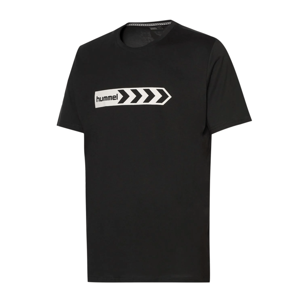 HUMMEL ARMIN COTON  BASIC  LOGO T-SHIRT S/S SİYAH BASKILI T-SHIRT