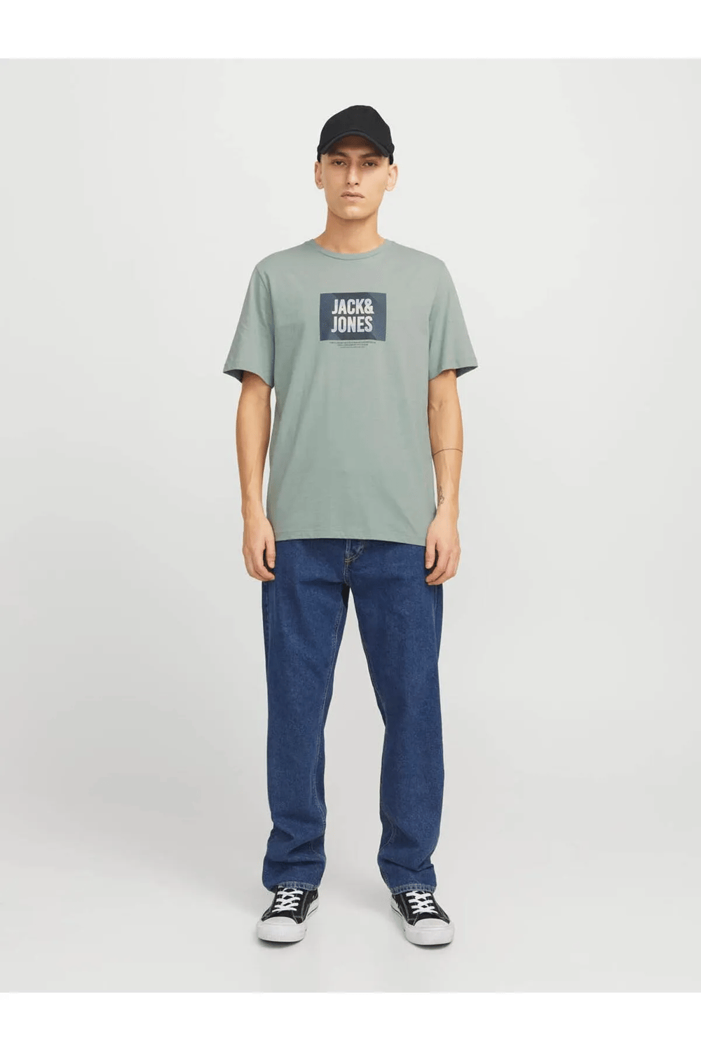 Jack & Jones Erkek Lacivert Jjhudson Tee Ss Crew Neck Ln T-shirt 12268477