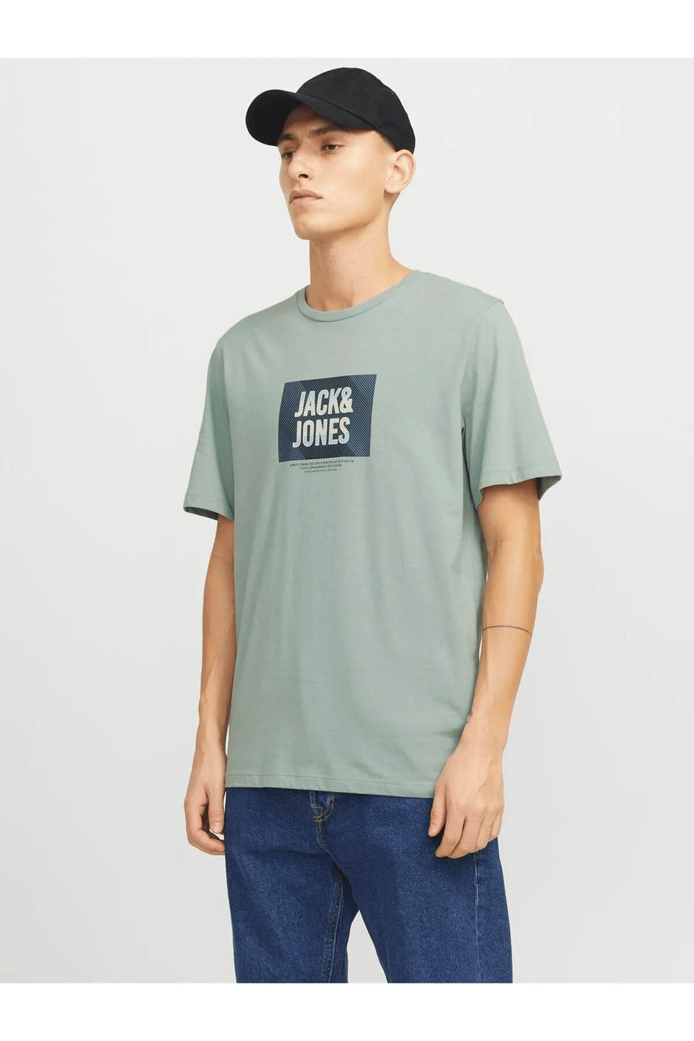 Jack & Jones Erkek Lacivert Jjhudson Tee Ss Crew Neck Ln T-shirt 12268477