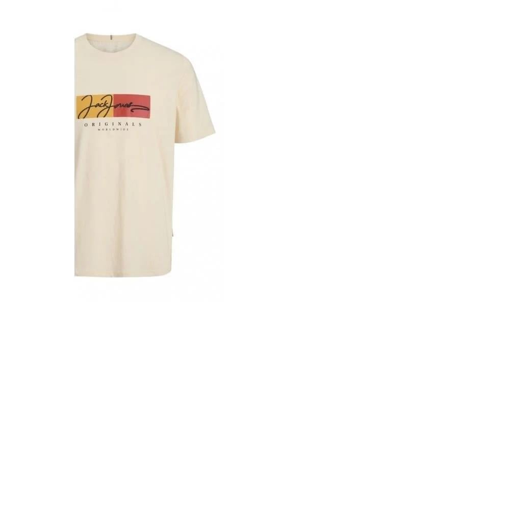 JACK&JONES JORFREDERIKSBERG BOX SCRIPT TEE SS CN LN SIFIR YAKA T-SHIRT