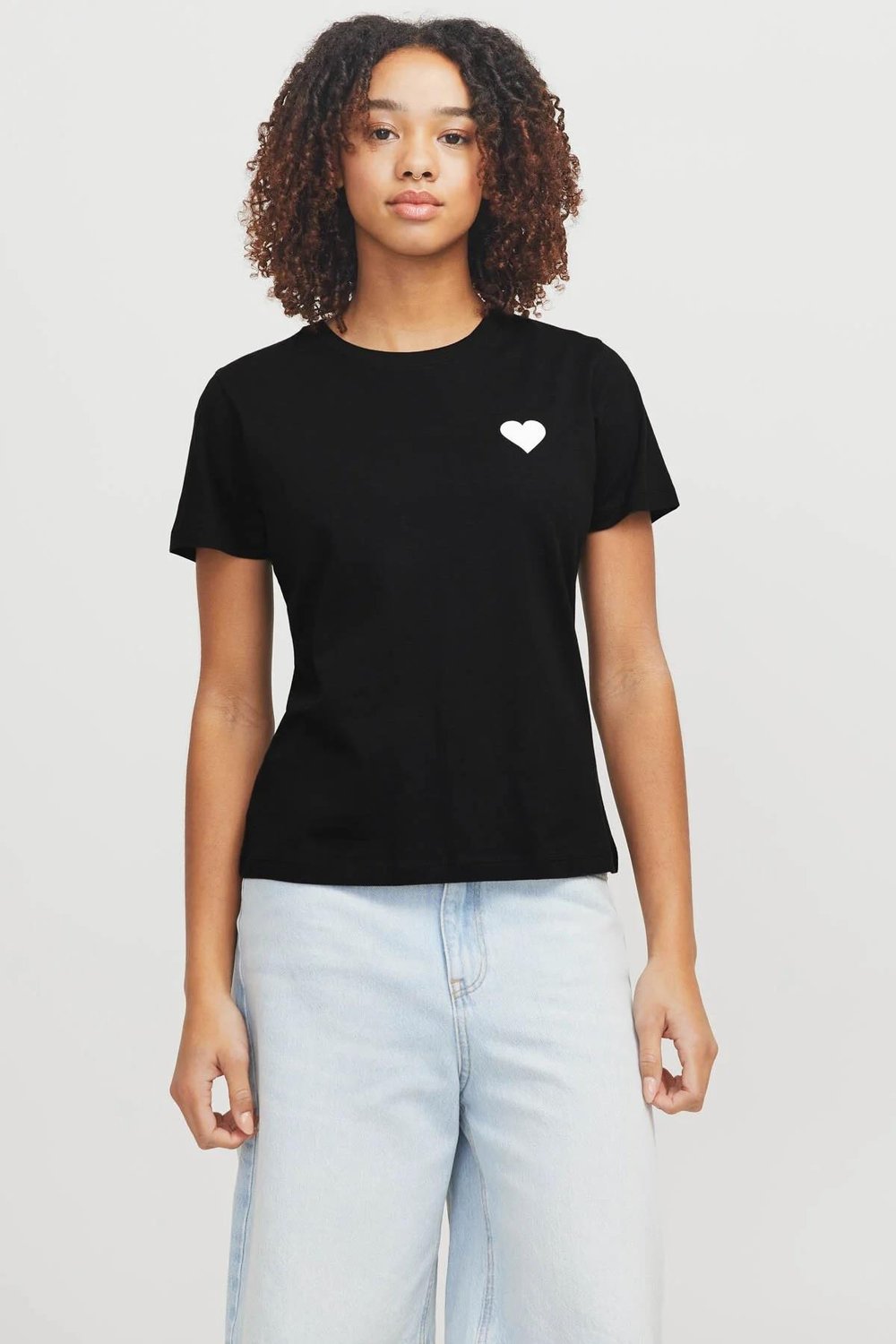 Jjxx JXCARLY REG FIT SS TEE JR Siyah Kadın Kısa Kol T-Shirt