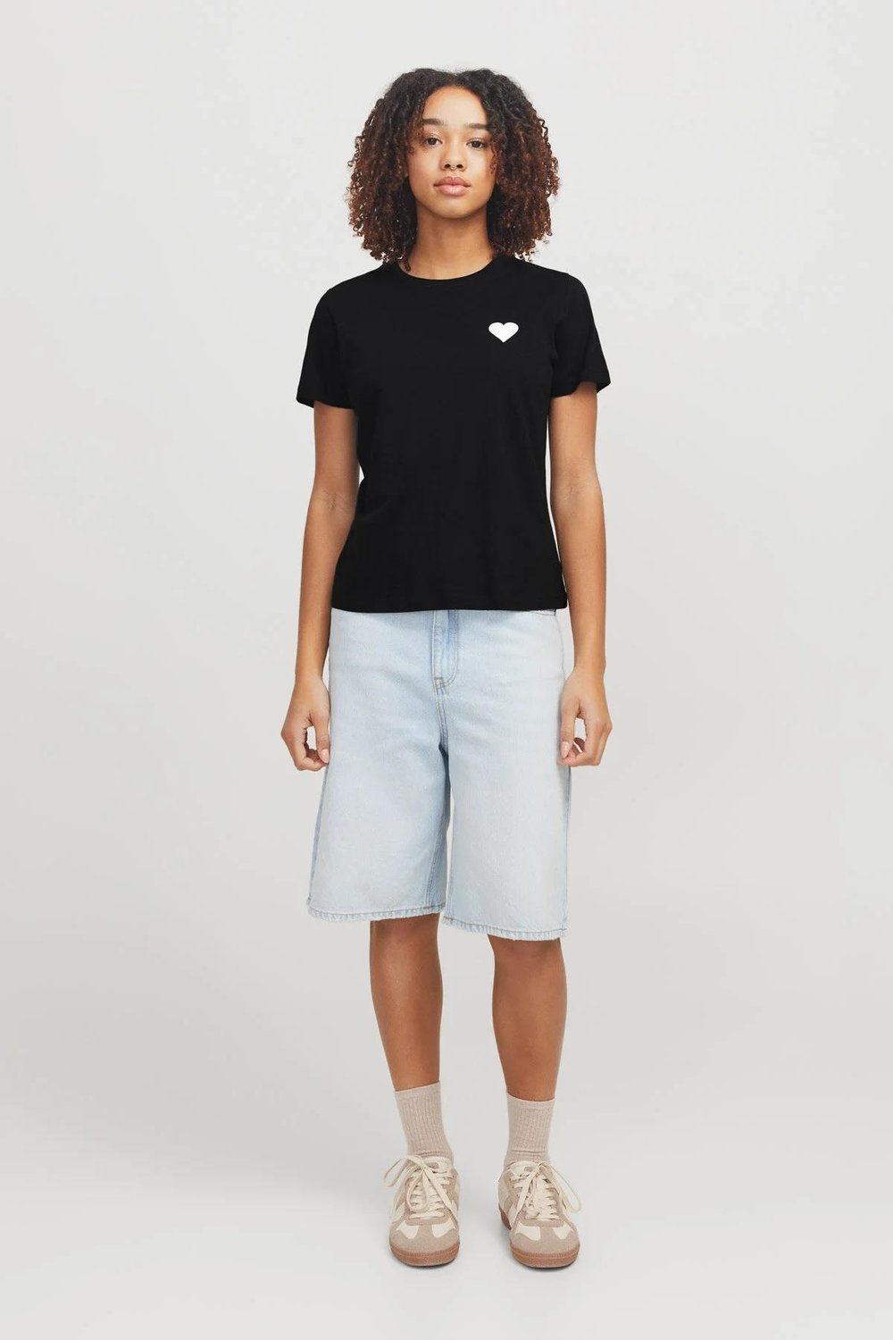 Jjxx JXCARLY REG FIT SS TEE JR Siyah Kadın Kısa Kol T-Shirt