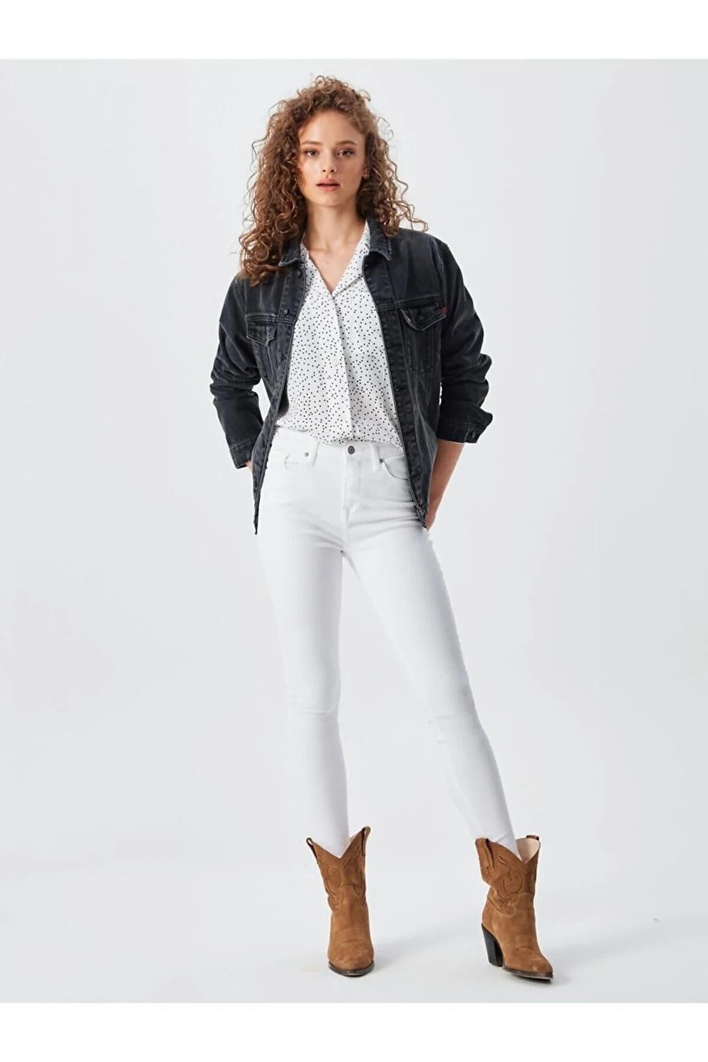 Ltb Alberta Black Feather Wash Kadın Kot Ceket