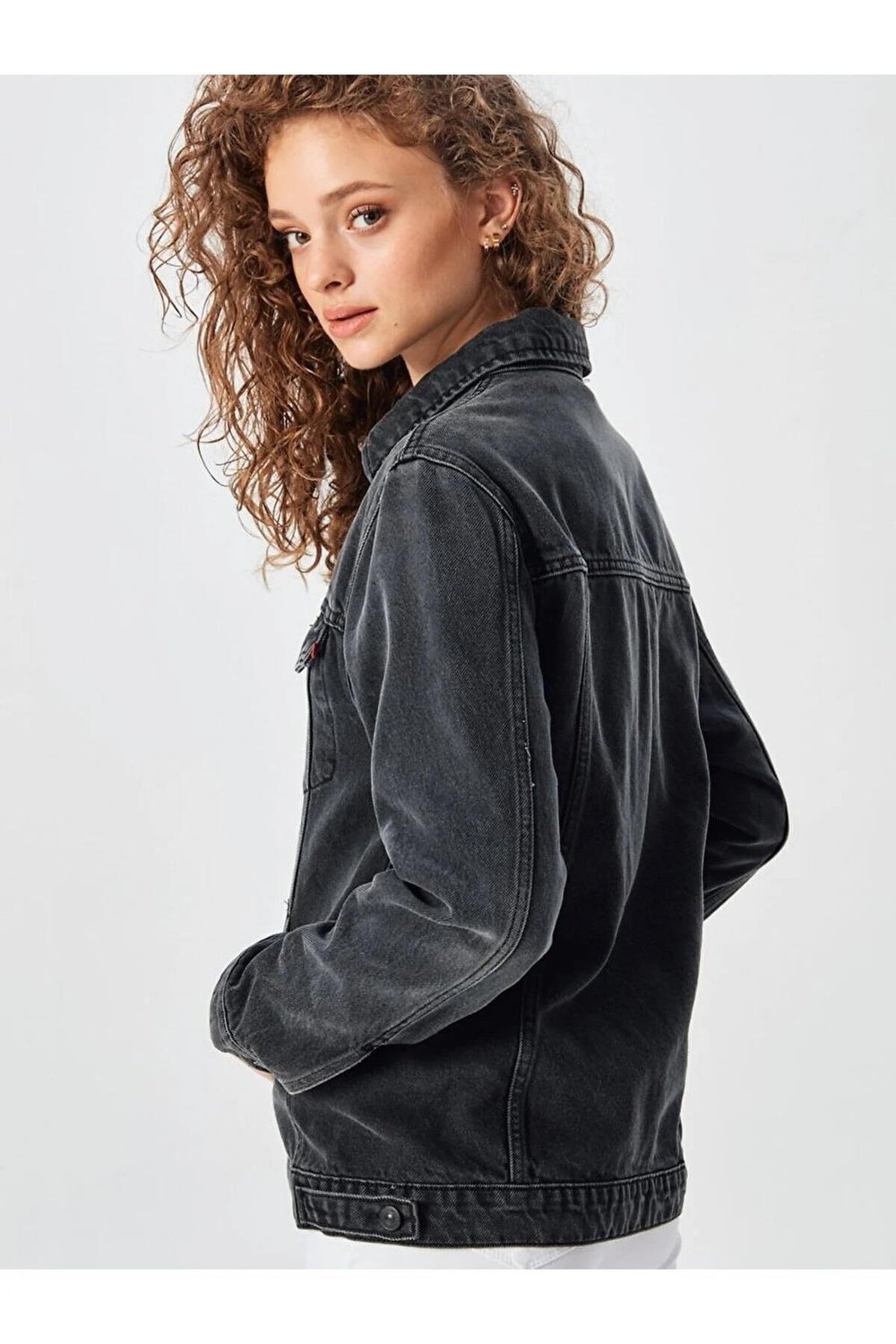 Ltb Alberta Black Feather Wash Kadın Kot Ceket